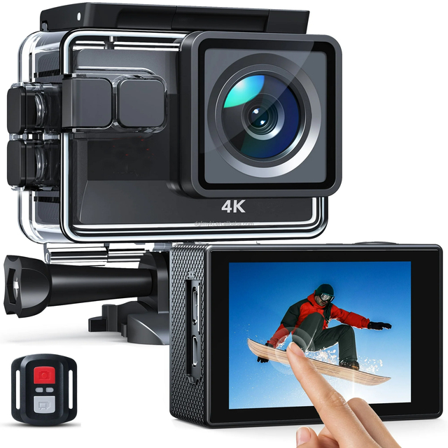 Mini 4K/30FPS Dual Screen Sports Action Camera Touchscreen Vlog Helmet IP68 Waterproof 1080P HD Video DVR Motion Diving Cam