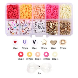 <b>Polymer</b> Clay Beads Set 6mm 10 Compartment DIY Jewelry Making Kit For Children Bracelet Craft Supplies - Product Image 3