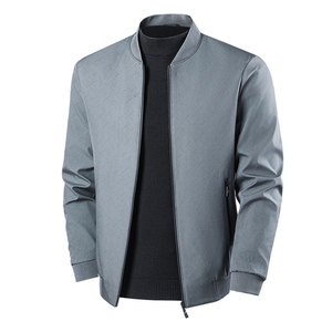 Chaqueta de hombre con cuello de béisbol de seda para primavera y otoño, cómoda, transpirable, a la moda, estilo Joker, cortavientos, para negocios. - Product Image 5