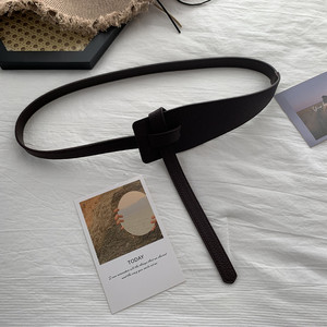 Ceintures larges et longues pour femmes, ceintures simples en cuir PU noir pour robes et manteaux - Product Image 4