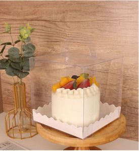 Contenitore trasparente per matrimonio personalizzato 3/4/<span class=keywords><strong>5</strong></span>/6 pollici scatole da torta pagnotta Mousse carino trasparente biodegradabile confezione con manico - Product Image 3
