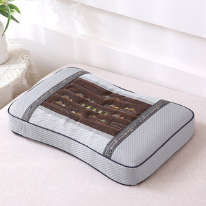 Oreiller en mousse à mémoire de forme à graines de Cassia et soie glacée, rectangulaire 35x55cm, rafraîchissant pour le sommeil, soutien de la colonne cervicale, utilisation en dortoir - Product Image 2