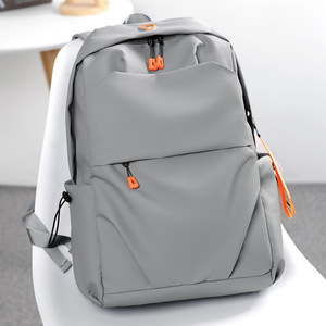 Gray <b>Laptop</b> <b>Backpack</b> 15 Inch Large Capacity Business Travel Bag With Orange Accents - Product Image 1