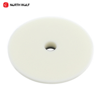 Disque de polissage plat en mousse blanche de 5 pouces pour finition, personnalisable OEM, pour polisseuse de voiture DA RO, élimination des marques de tourbillons de peinture
