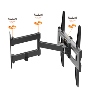 Soporte de Pared para TV de Acero, Movimiento Completo de 180 Grados, Inclinación Giratoria, para Pantallas de 26-55 Pulgadas, 400x400, Soporte de Pared para TV de Acero - Product Image 3