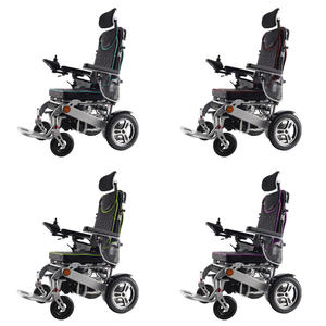 Alluminio forte capacità di arrampicata reclinabile sedia a rotelle elettrica per adulti tutto il terreno leggero pieghevole sedia a rotelle motorizzata - Product Image 5