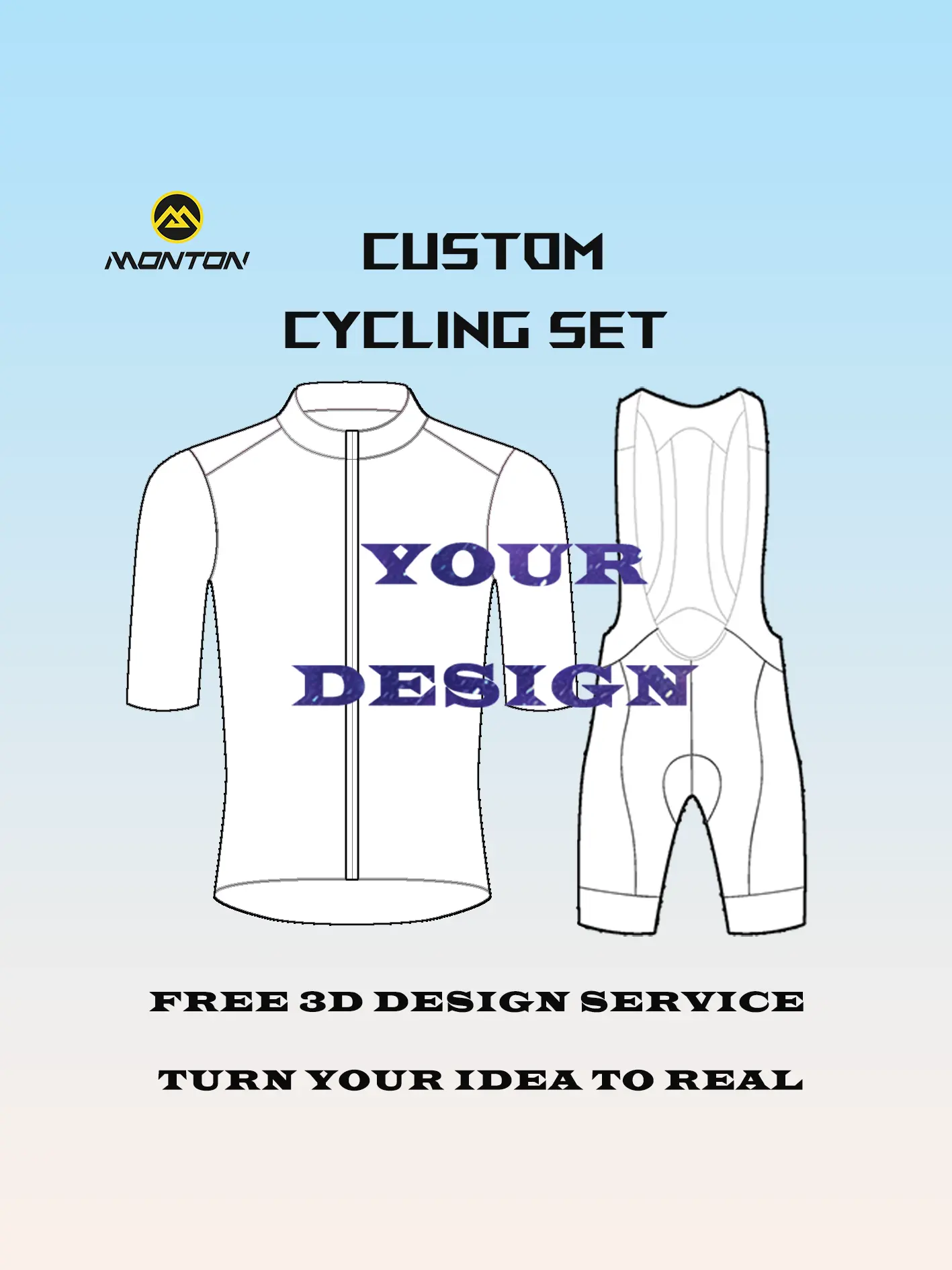 Monton Custom OEM ODM Bicycle Clothes ropa ciclismo Road Bike Wear Jerseys Cycling Shorts MTB Breathable Cycling Sets for Mens