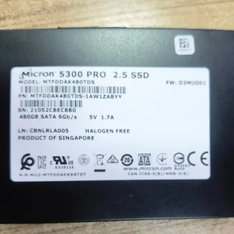 Original Micron 5300 PRO 480G SATA SSD MTFDDAK480TDS-1AW1ZABYY Server Solid State Disk