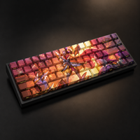 Ensemble de touches de clavier mécanique pour jeux vidéo, personnalisées, anime fantasy, 68 touches, PBT, sublimation par transfert, impression latérale, profil OEM