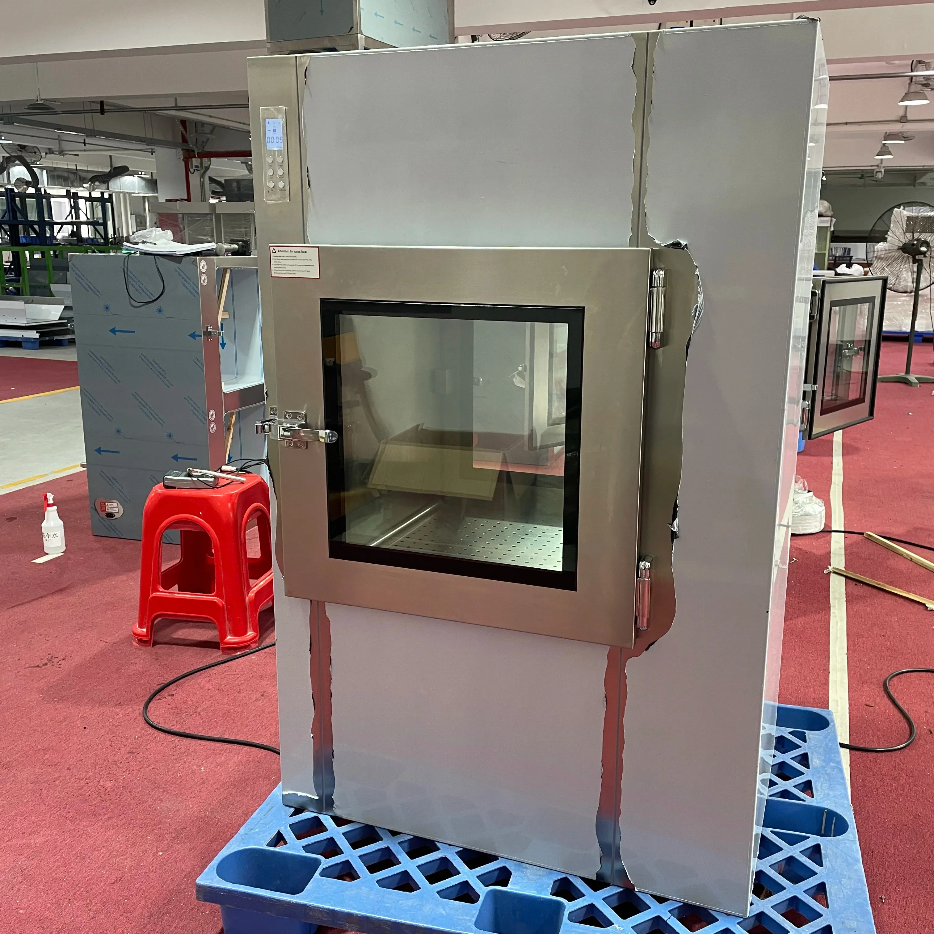 China KLC caixa de passagem de chuveiro de ar personalizada com luz UV através da caixa fabricantes de salas limpas