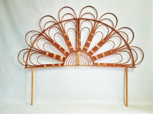 Cabecero arqueado de ratán Cabecero de madera, muebles de ratán Cabecero doble Queen Muebles de mimbre - Product Image 2