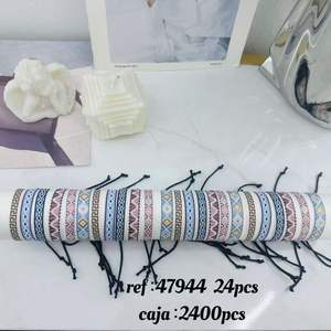 Braccialetti Boho Avvolgenti 1,5 Cm, Gioielli Geometrici in Filo di Lino, 24 Pezzi per Rotolo, Accessori Moda Unisex - Product Image 1