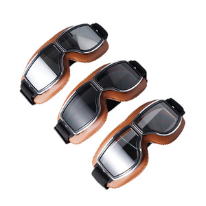 カスタムロゴ入り屋外用バイクゴーグル ハーレースタイル ヴィンテージヘルメットバイザー 防風防砂 MXゴーグル - Product Image 4