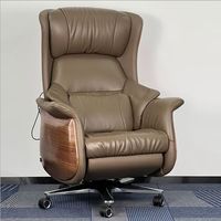 Chaise de bureau de direction au design luxueux, ergonomique et confortable, en cuir avec fonction massage et commande manuelle