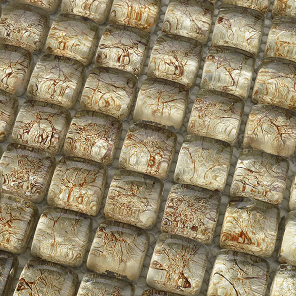 3 sortes de carreaux de mosaïque de décoration murale en cristal de couleur pure pour la décoration du salon