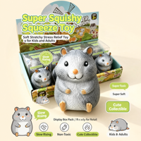 Jouet anti-stress Hamster Squishy à remontée lente, en TPR souple, animal sensoriel à presser, cadeau de fête pour enfants