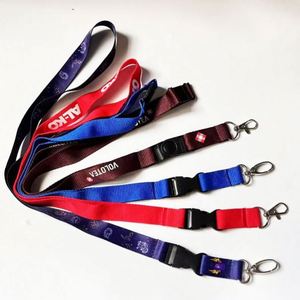 Wholesale Fashion Designer Wrist Bulk Custom LOGO Color Fabric Woven Embroidered <b>Lanyards</b> Keychain <b>Lanyard</b> with Clasp Lobster - Product Image 1