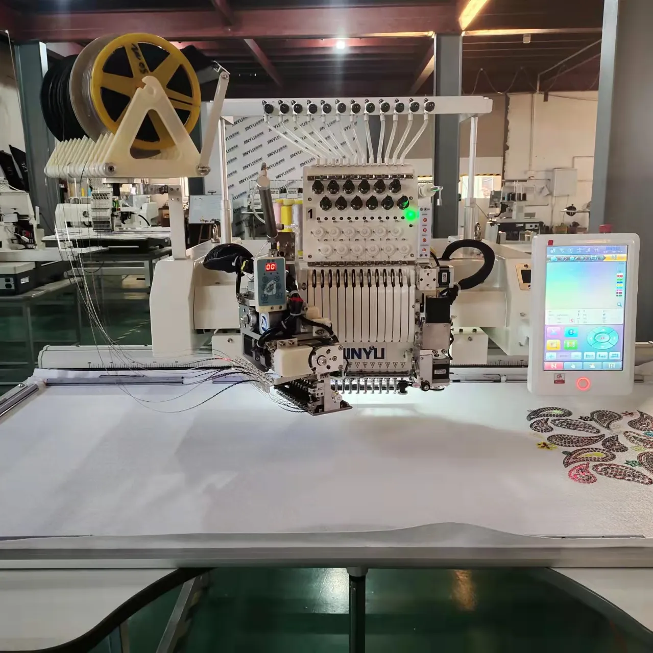 JINYU 2022 new design latest technology Single Head 12 sequin easy cording hat Apparel Embroidery Machine