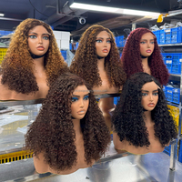 Perruques frontales en dentelle 13x4 entièrement en dentelle, cheveux humains bouclés Pixie, densité 400, 30 pouces, Super Double Drawn, pour femmes noires, vente en gros