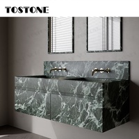 Tostone beau marbre naturel Verde Alpi aiguisé poli mural salle de bain vanitytop pour salle d'eau meubles personnalisés