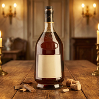 Bouteille de vin en verre transparent personnalisée de 1000 ml et 1700 ml avec bouchon en liège