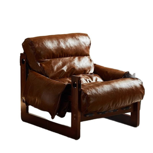 Sillón Individual 2026 de Madera Maciza, Sofá Pequeño, Sillón para Sala de Estar, Apartamento de <span class=keywords><strong>Alquiler</strong></span>, Balcón, Sillón Reclinable Vintage - Product Image 3