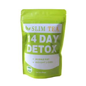 Amazon Venta caliente a base de hierbas 14 días de desintoxicación té adelgazante pérdida de peso té en stock