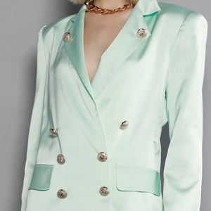 Su misura di Alta Qualità Classico Blazers Doppio-Petto <span class=keywords><strong>Raso</strong></span> di Seta Pulsante Verso Il Basso Da Sera Del Partito di Lavoro Vestito Convenzionale Per Le Donne - Product Image 2