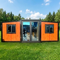 Maison conteneur préfabriquée extensible 20ft 40ft, résistante aux ouragans, insonorisée, autonome, pour habitation, maison d'hôtes, hôtel, bureau