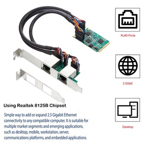 Carte réseau IO-MPE8125B-2GLAN 2.5G Mini PCIe vers RJ45, double ports, 2500 Mbps, Mini PCI Express NIC, carte LAN IO-MPE8125B-2GLAN - Product Image 4