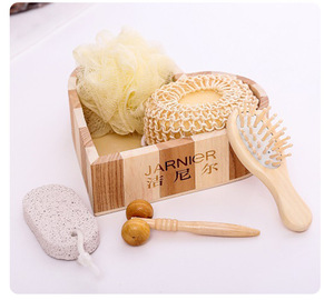 Set de Regalo de Spa Natural para Mujer, Set de Baño de Madera <span class=keywords><strong>con</strong></span> Caja de Madera <span class=keywords><strong>con</strong></span> Forma de Corazón y Cepillo para el Cabello, Regalo de Cumpleaños - Product Image 5