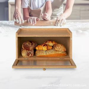 Boîte de rangement pour pain en bois Autonomy avec couvercle transparent pour la conservation des aliments dans la cuisine, taille personnalisable - Product Image 4