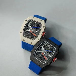 Montre mécanique de luxe pour homme RM67-02, ultra-fine, en fibre de carbone, avec cristal saphir, bracelet élastique, design sportif. - Product Image 1