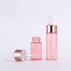 Mini Sample Glass <b>Bottles</b> 5ml 3ml 2ml 1ml Essential Oil Pink Glass <b>Dropper</b> <b>Bottle</b> with Rose Gold <b>Dropper</b> - Product Image 4