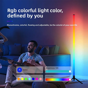 Lampe de sol intelligente RGB, lumière rythmique à détection musicale, lampe sur pied LED à intensité variable pour salon, salle de jeux, camping en plein air - Product Image 3