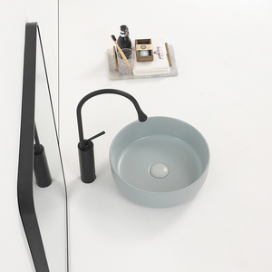 Évier de lavabo d'art en céramique émaillée de couleur mate moderne - Product Image 3