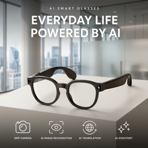 Lunettes Intelligentes avec Caméra 5MP, Enregistrement Vidéo, Traduction IA, Assistant IA, Reconnaissance d'Objets, Portables pour les Voyages - Product Image 1