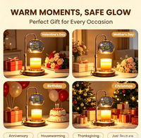 Lampe chauffe-bougie avec minuterie, intensité réglable, 2 ampoules rétro, cadeaux de déménagement, décoration de maison neuve