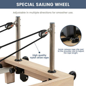 Склад США, местный склад, Прочный классический дизайн, регулируемый, оптовая продажа, раздвижная дубовая складная кровать для пилатеса - Product Image 5