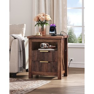 Mesa Auxiliar Acanalada con Cajón al por Mayor, Mesa Auxiliar Moderna Acanalada con Cajones, Mesa Auxiliar Acanalada con Cajón para Lámpara - Product Image 5