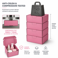 Boîtes d'expédition en carton ondulé rose solide avec revêtement UV recyclable pour l'emballage de cosmétiques et de soins de la peau de luxe