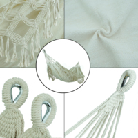 GSD Outdoor Canvas Macramé Swing Hamac Indoor Large Double Cotton Hamac With Fringe Beach Yard Hanging Chair