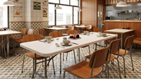 Table pliante en plastique de 244 cm (8 pieds) en HDPE moulé par soufflage, pliable en deux, portable, étanche, pour banquets, mariages, conférences en extérieur