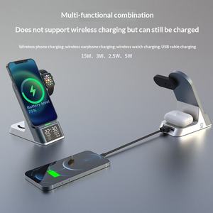 New Six-in-one Multifunctional <b>Wireless</b> Charger with Clock <b>Alarm</b> Fast Charging QC3.0 Type-C for Watch and Mobile Phones - Product Image 5