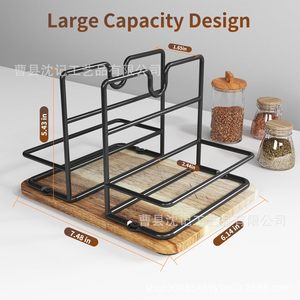 Tissue Paper Storage Rack With <b>Spice</b> <b>Jars</b> Wooden Base Desktop Organizer For Kitchen And Restaurant Use - Product Image 5