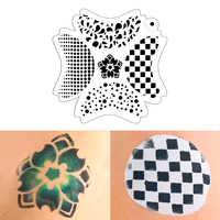 5 en 1 Pochoirs réutilisables imperméables en PET/PVC pour le visage et le corps, Tatouages temporaires, Modèles de maquillage corporel, Tenue de plus de 20 jours