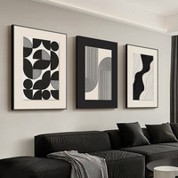 Peinture abstraite de luxe sur toile avec cadre flottant moderne pour la décoration de la chambre à coucher et du salon