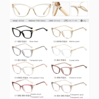 MS 82236 Femmes Vintage TR90 Lunettes avec verres anti-fatigue Prescription Blue Light Blocking Optique Montures de lunettes