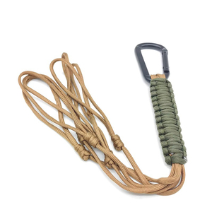 Cordon en paracorde fait main multi-boucles avec mousqueton et crochet à clés, organisateur d'équipement de terrain extérieur, accessoire pour activités de camping - Product Image 5