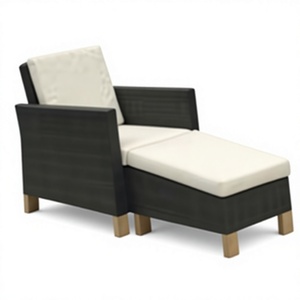 Contemporary Rattan Outdoor Chair With Ottoman Weather Resistant <b>Garden</b> <b>Set</b> For Patio Decking - Product Image 6